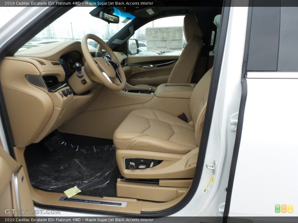 Maple Sugar/Jet Black Accents Interior Photo for the 2019 Cadillac Escalade ESV Platinum 4WD #131457073