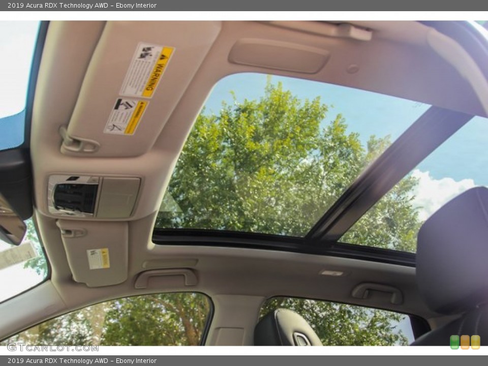Ebony Interior Sunroof for the 2019 Acura RDX Technology AWD #131468676