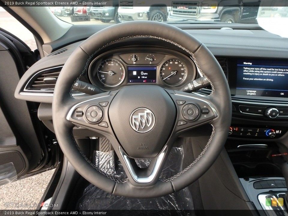 Ebony Interior Steering Wheel for the 2019 Buick Regal Sportback Essence AWD #131484138