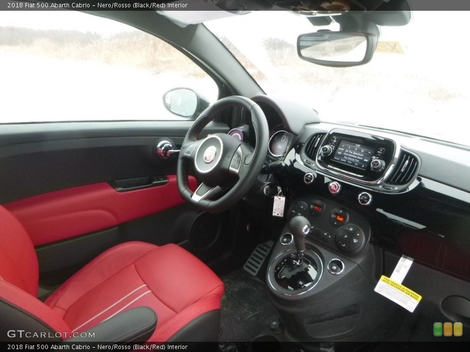 Nero/Rosso (Black/Red) Interior Photo for the 2018 Fiat 500 Abarth Cabrio #131495073