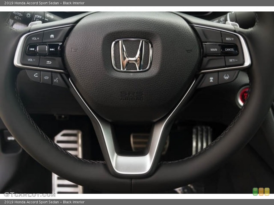 Black Interior Steering Wheel for the 2019 Honda Accord Sport Sedan #131509720