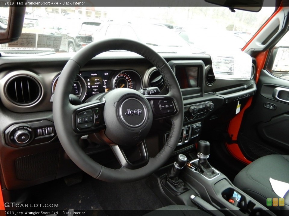 Black Interior Dashboard for the 2019 Jeep Wrangler Sport 4x4 #131517307