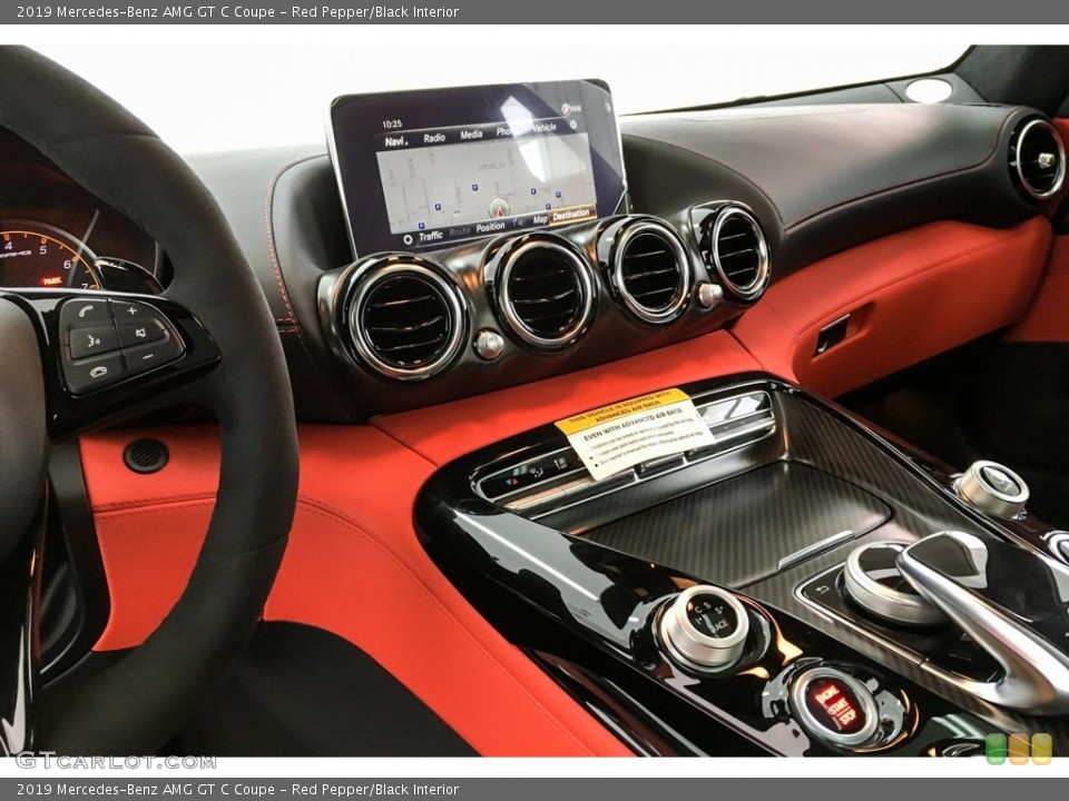 Red Pepper/Black Interior Controls for the 2019 Mercedes-Benz AMG GT C Coupe #131558603
