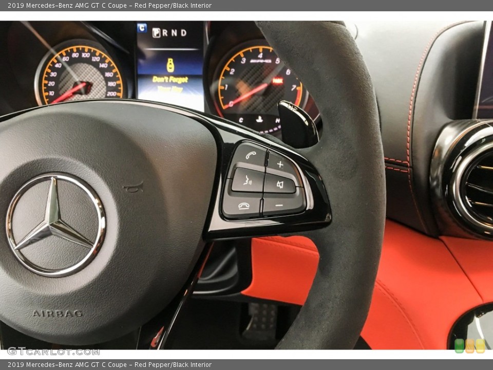 Red Pepper/Black Interior Steering Wheel for the 2019 Mercedes-Benz AMG GT C Coupe #131558732