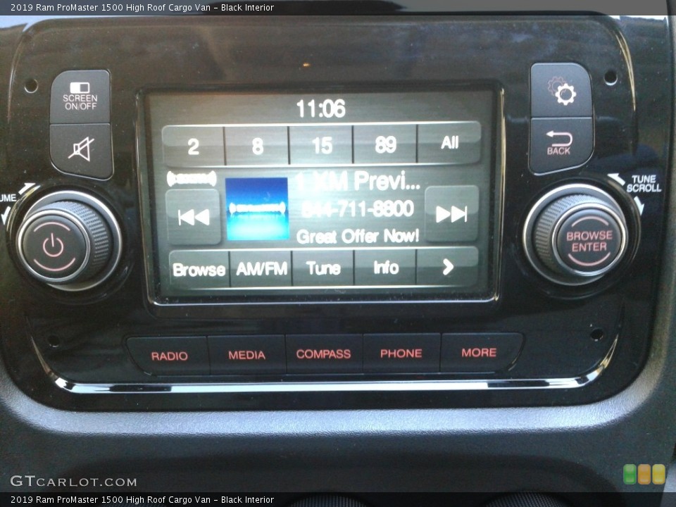 Black Interior Controls for the 2019 Ram ProMaster 1500 High Roof Cargo Van #131560415