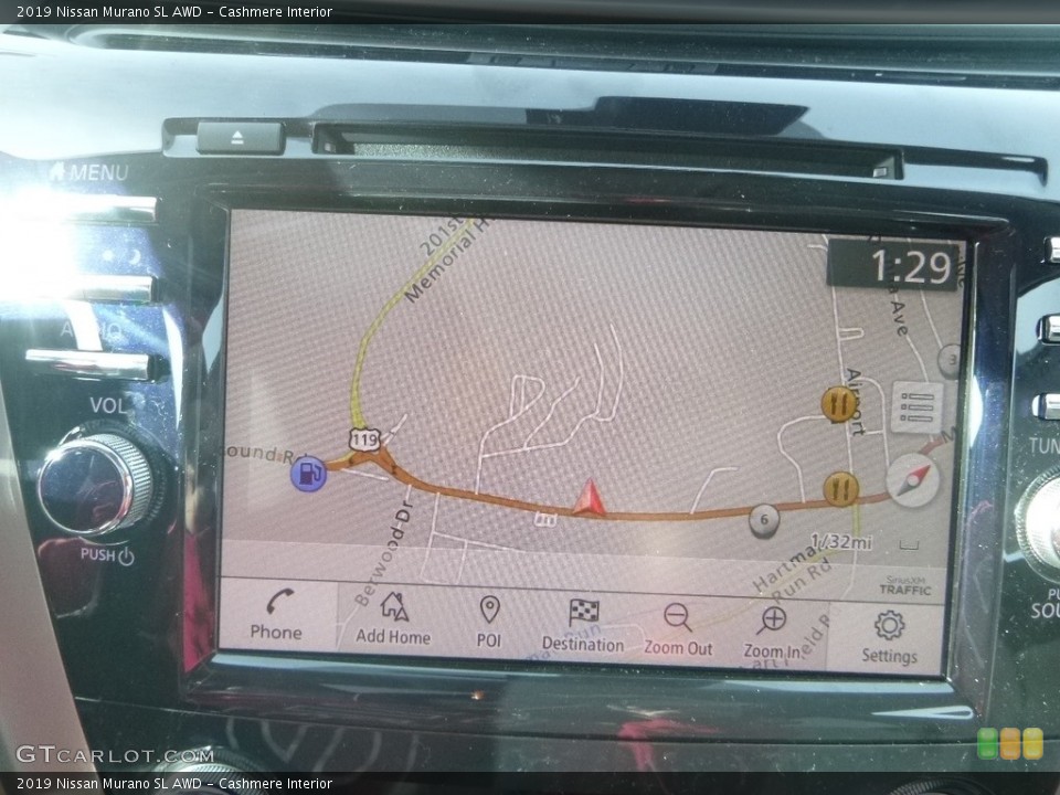 Cashmere Interior Navigation for the 2019 Nissan Murano SL AWD #131563868