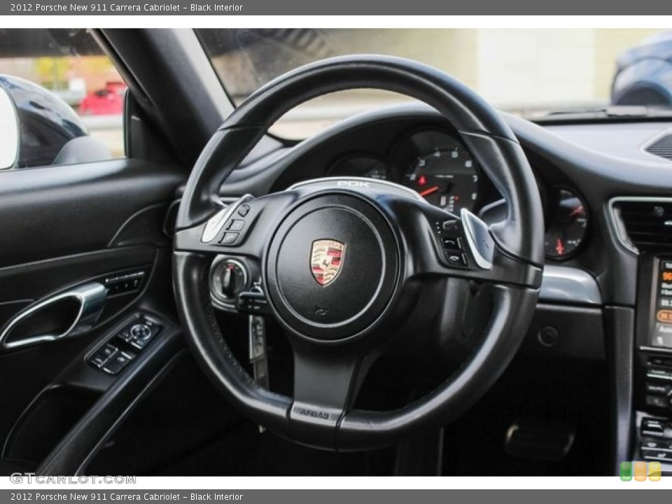Black Interior Steering Wheel for the 2012 Porsche New 911 Carrera Cabriolet #131568461