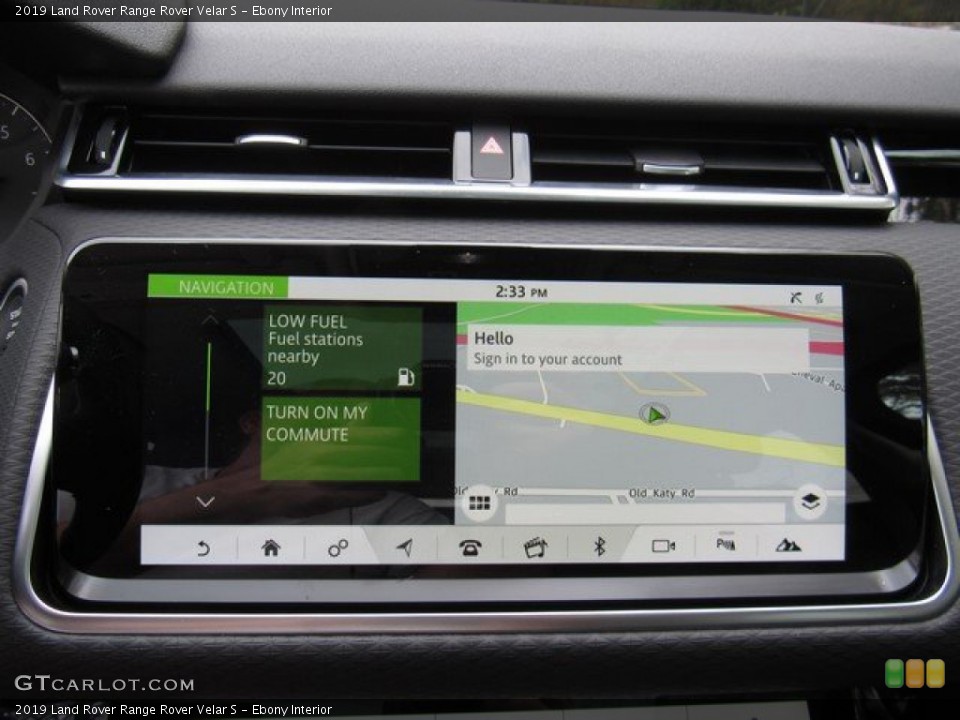 Ebony Interior Navigation for the 2019 Land Rover Range Rover Velar S #131596732
