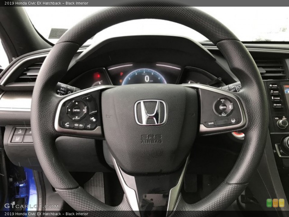 Black Interior Steering Wheel for the 2019 Honda Civic EX Hatchback #131601742