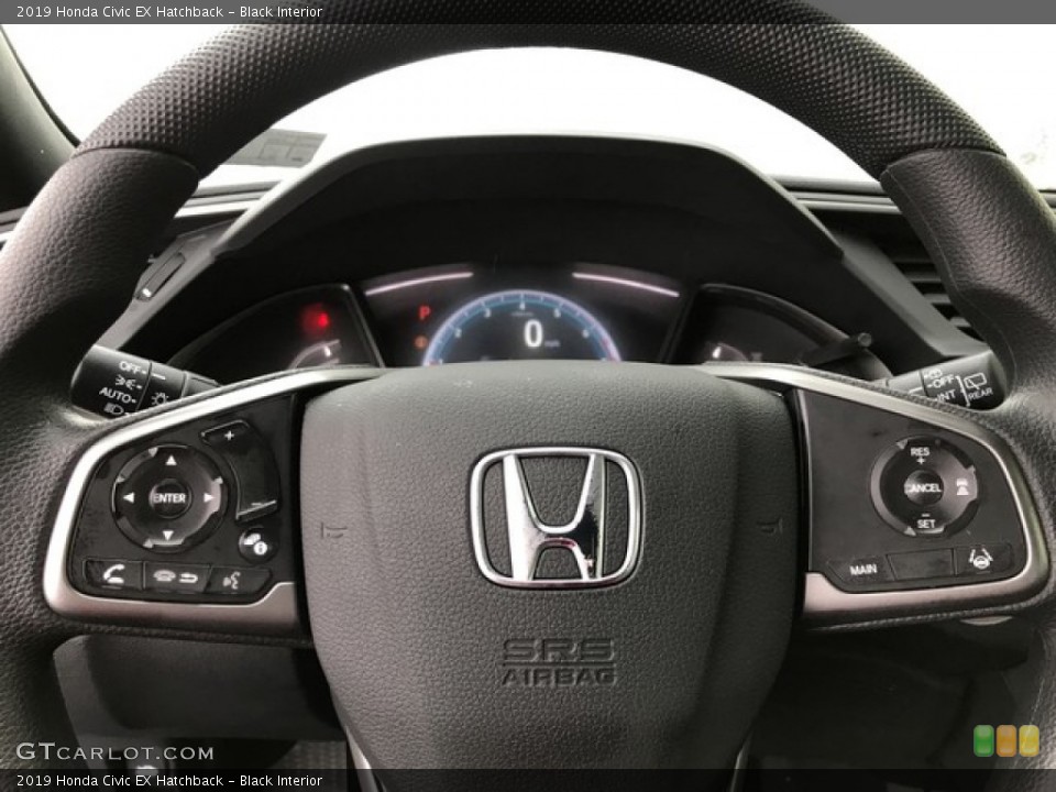 Black Interior Steering Wheel for the 2019 Honda Civic EX Hatchback #131601763
