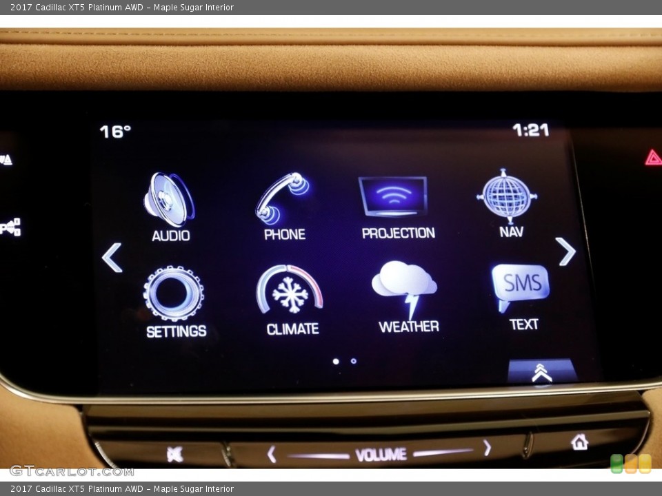 Maple Sugar Interior Controls for the 2017 Cadillac XT5 Platinum AWD #131609125