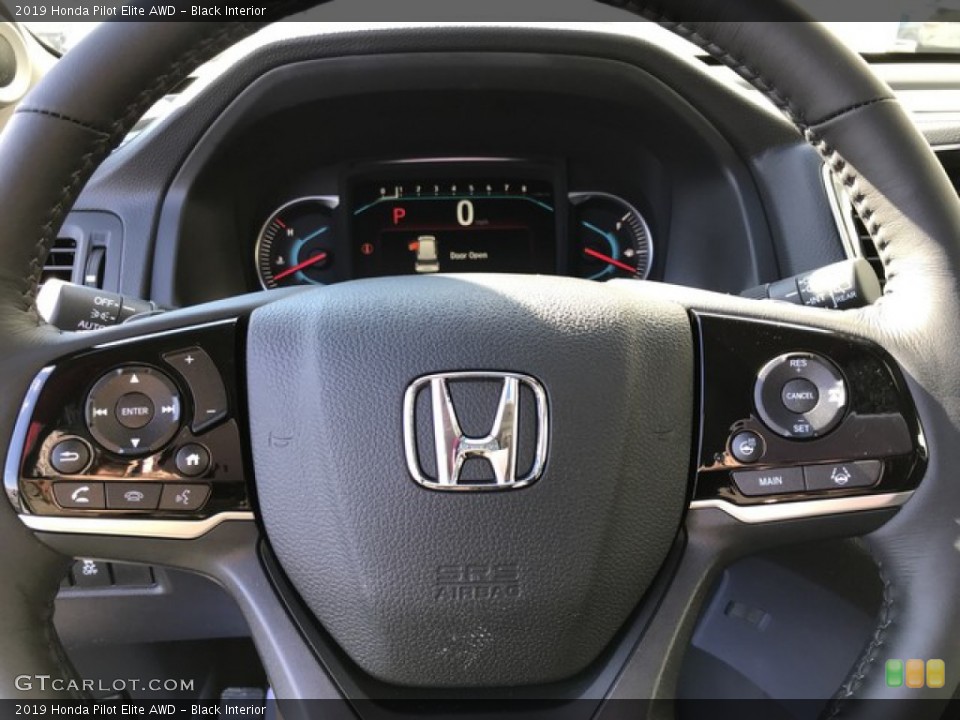Black Interior Steering Wheel for the 2019 Honda Pilot Elite AWD #131609248