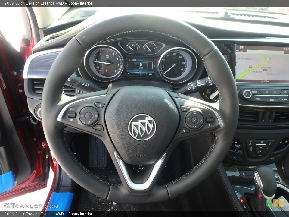 Ebony Interior Steering Wheel for the 2019 Buick Envision Essence AWD #131613616