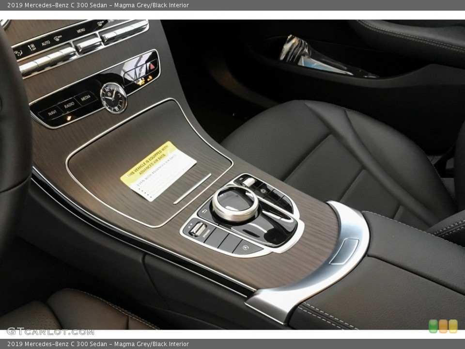 Magma Grey/Black Interior Controls for the 2019 Mercedes-Benz C 300 Sedan #131626804