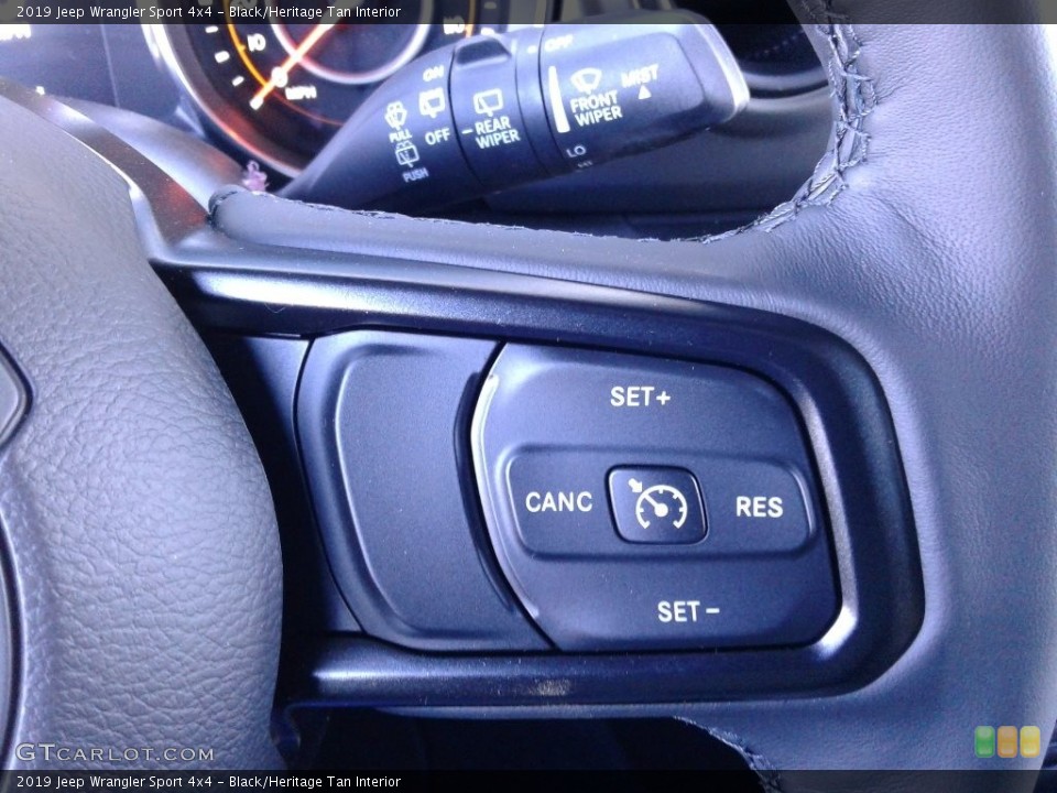 Black/Heritage Tan Interior Steering Wheel for the 2019 Jeep Wrangler Sport 4x4 #131633962
