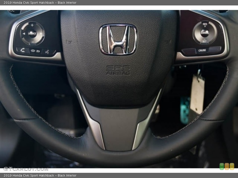 Black Interior Steering Wheel for the 2019 Honda Civic Sport Hatchback #131639750
