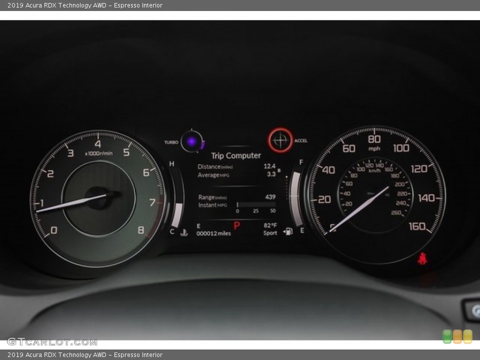 Espresso Interior Gauges for the 2019 Acura RDX Technology AWD #131712029