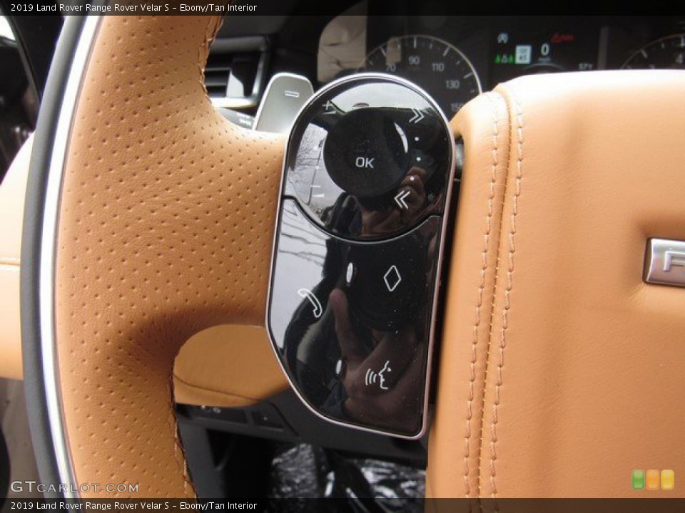 Ebony/Tan Interior Steering Wheel for the 2019 Land Rover Range Rover Velar S #131718546
