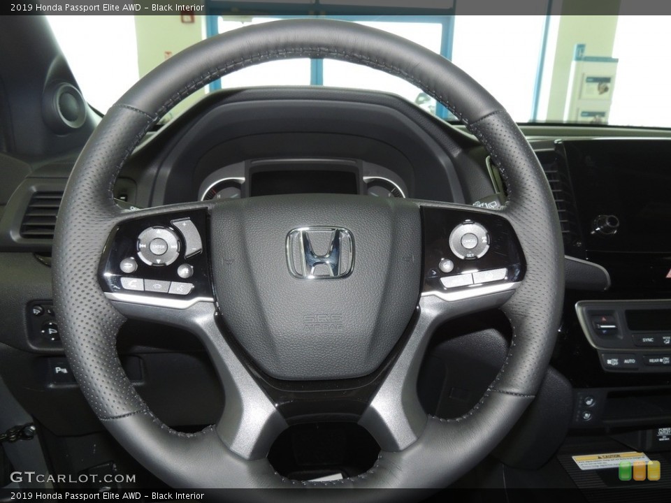 Black Interior Steering Wheel for the 2019 Honda Passport Elite AWD #131722716