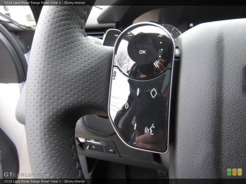 Ebony Interior Steering Wheel for the 2019 Land Rover Range Rover Velar S #131731427