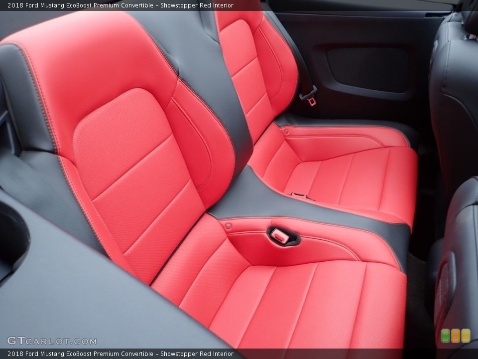 Showstopper Red Interior Rear Seat for the 2018 Ford Mustang EcoBoost Premium Convertible #131783585