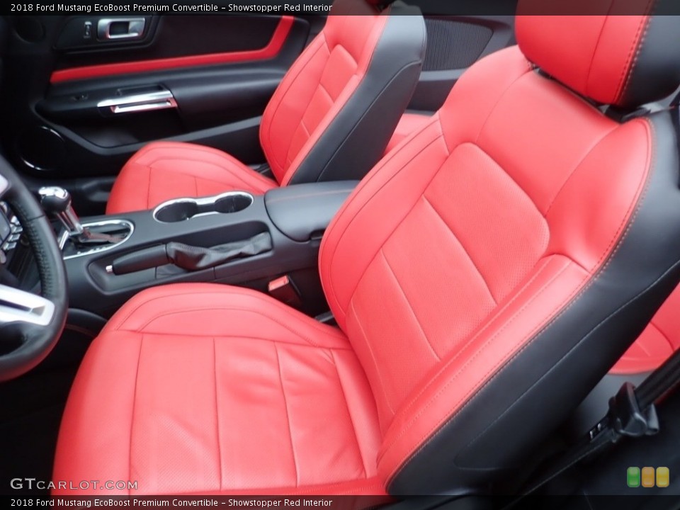 Showstopper Red Interior Front Seat for the 2018 Ford Mustang EcoBoost Premium Convertible #131783603