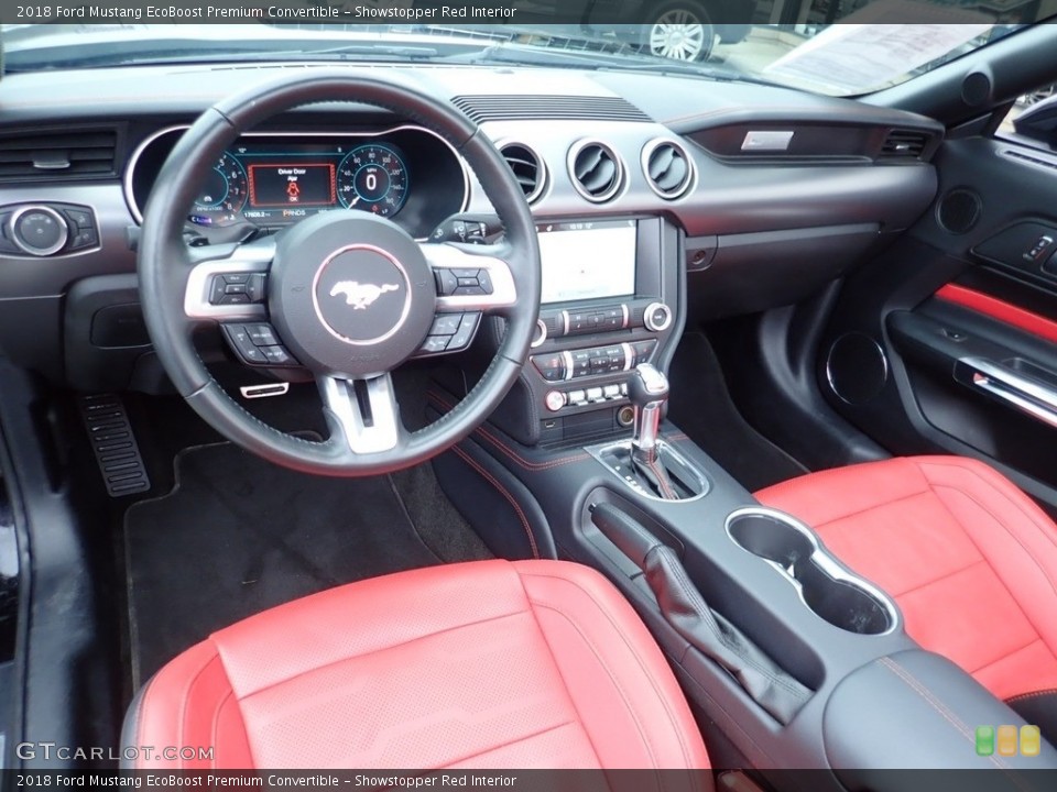 Showstopper Red Interior Photo for the 2018 Ford Mustang EcoBoost Premium Convertible #131783639