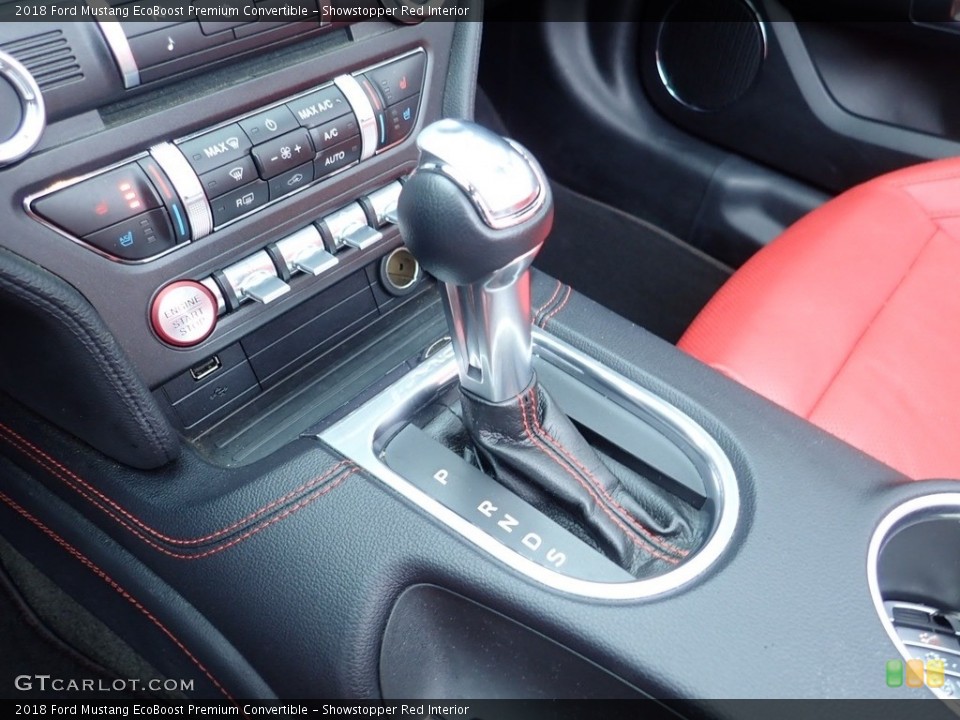 Showstopper Red Interior Transmission for the 2018 Ford Mustang EcoBoost Premium Convertible #131783693