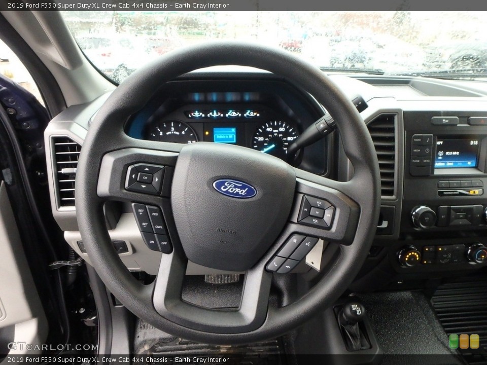 Earth Gray Interior Steering Wheel for the 2019 Ford F550 Super Duty XL Crew Cab 4x4 Chassis #131791424