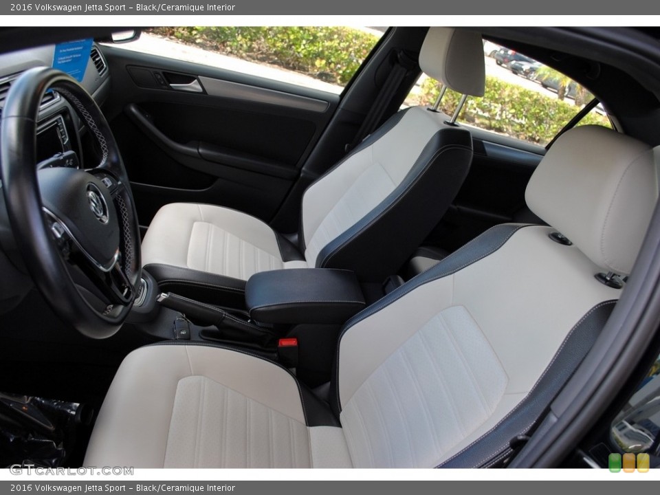 Black/Ceramique Interior Front Seat for the 2016 Volkswagen Jetta Sport #131834937