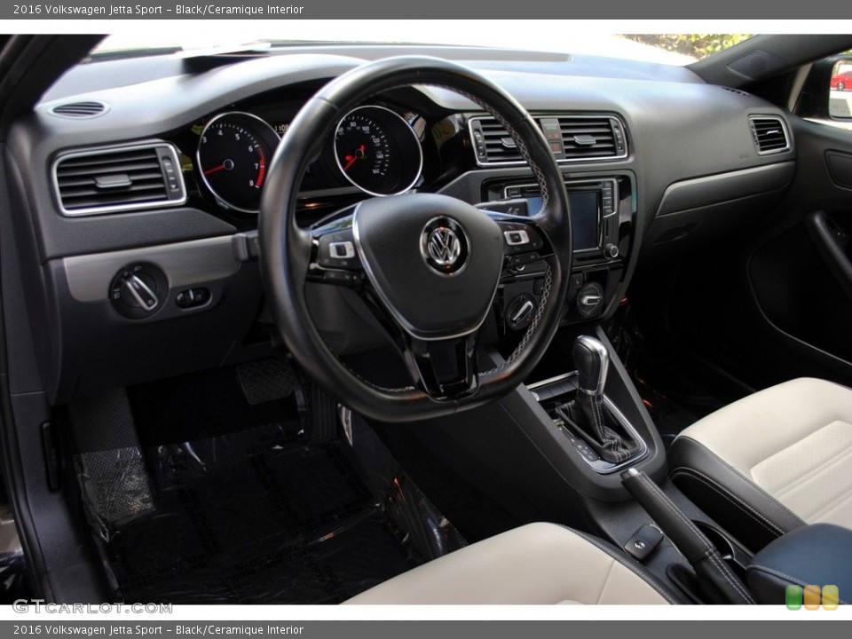 Black/Ceramique Interior Front Seat for the 2016 Volkswagen Jetta Sport #131834988