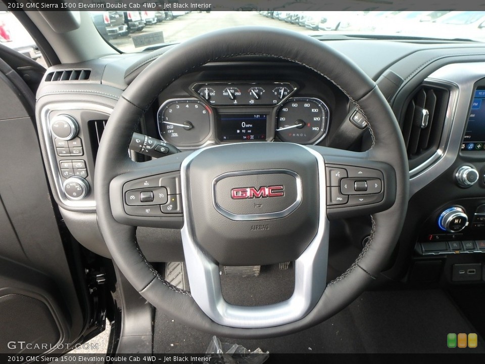 Jet Black Interior Steering Wheel for the 2019 GMC Sierra 1500 Elevation Double Cab 4WD #131839494