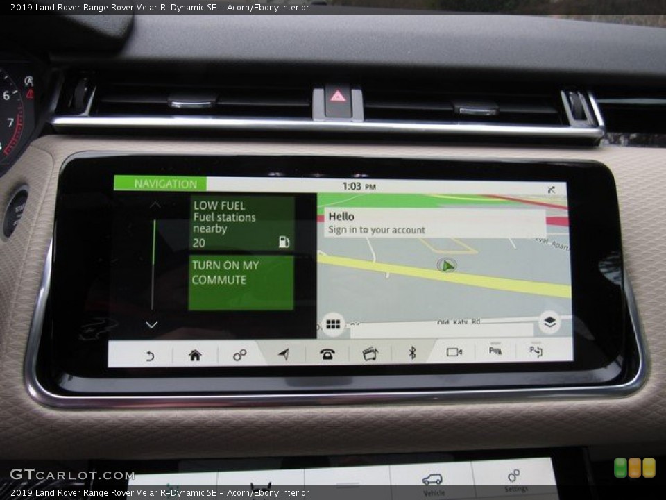 Acorn/Ebony Interior Navigation for the 2019 Land Rover Range Rover Velar R-Dynamic SE #131864771