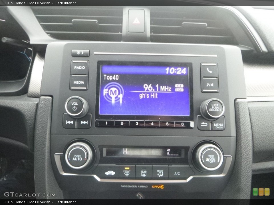 Black Interior Controls for the 2019 Honda Civic LX Sedan #131889284