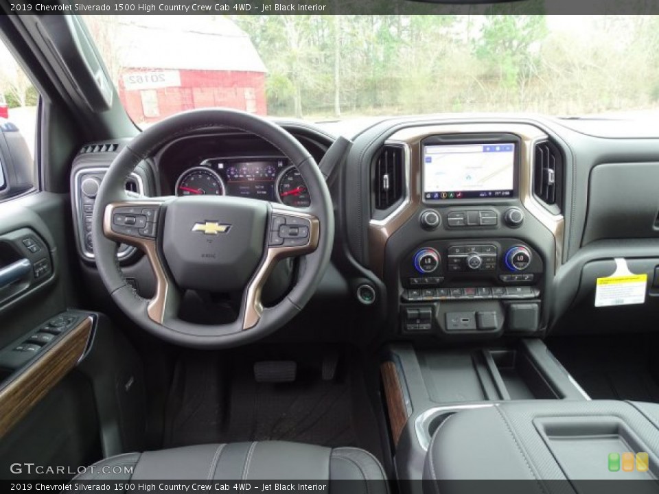 Jet Black Interior Dashboard for the 2019 Chevrolet Silverado 1500 High Country Crew Cab 4WD #131899175
