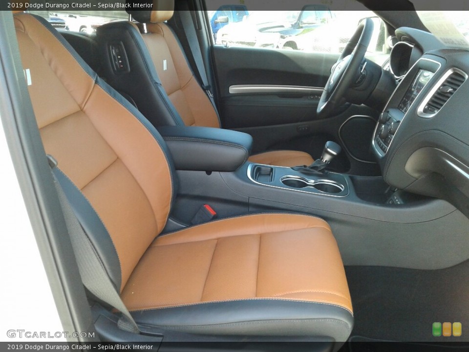 Sepia/Black Interior Front Seat for the 2019 Dodge Durango Citadel #131914857