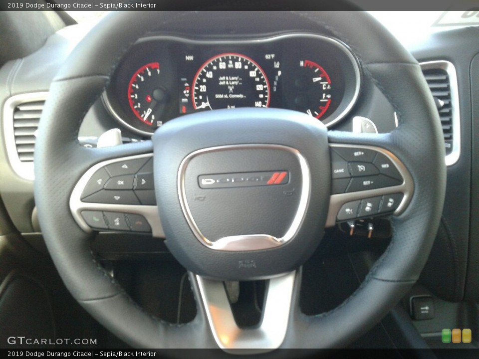 Sepia/Black Interior Steering Wheel for the 2019 Dodge Durango Citadel #131914896
