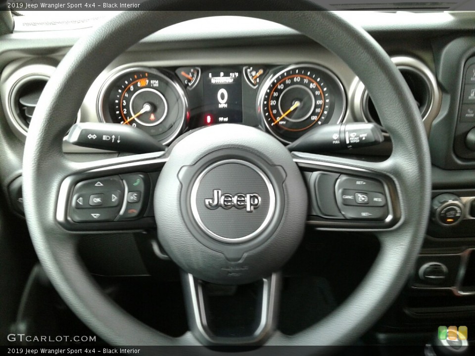 Black Interior Steering Wheel for the 2019 Jeep Wrangler Sport 4x4 #131920128