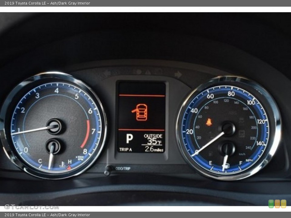 Ash/Dark Gray Interior Gauges for the 2019 Toyota Corolla LE #131993781