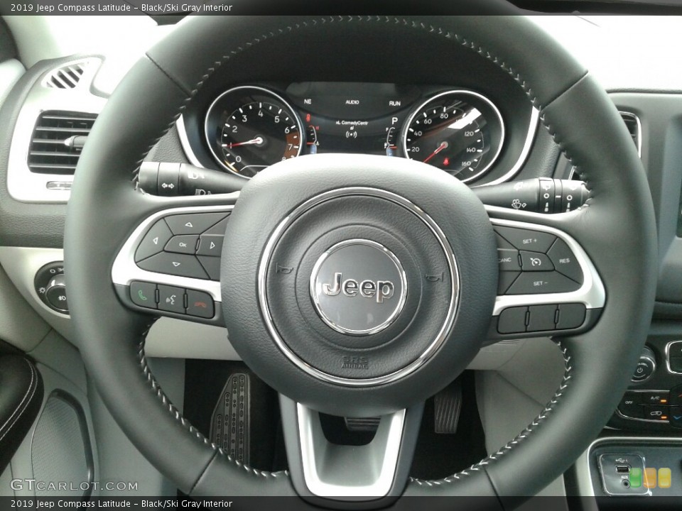 Black/Ski Gray Interior Steering Wheel for the 2019 Jeep Compass Latitude #131999633