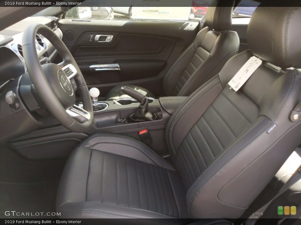 Ebony Interior Front Seat for the 2019 Ford Mustang Bullitt #132026755
