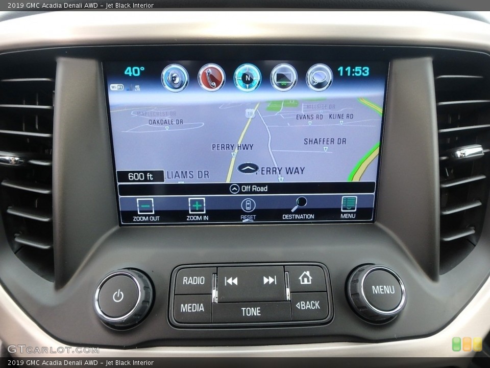 Jet Black Interior Controls for the 2019 GMC Acadia Denali AWD #132042975