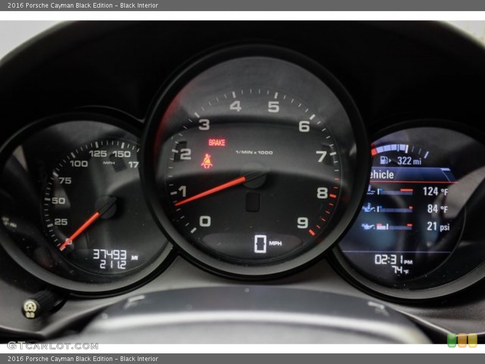Black Interior Gauges for the 2016 Porsche Cayman Black Edition #132071236