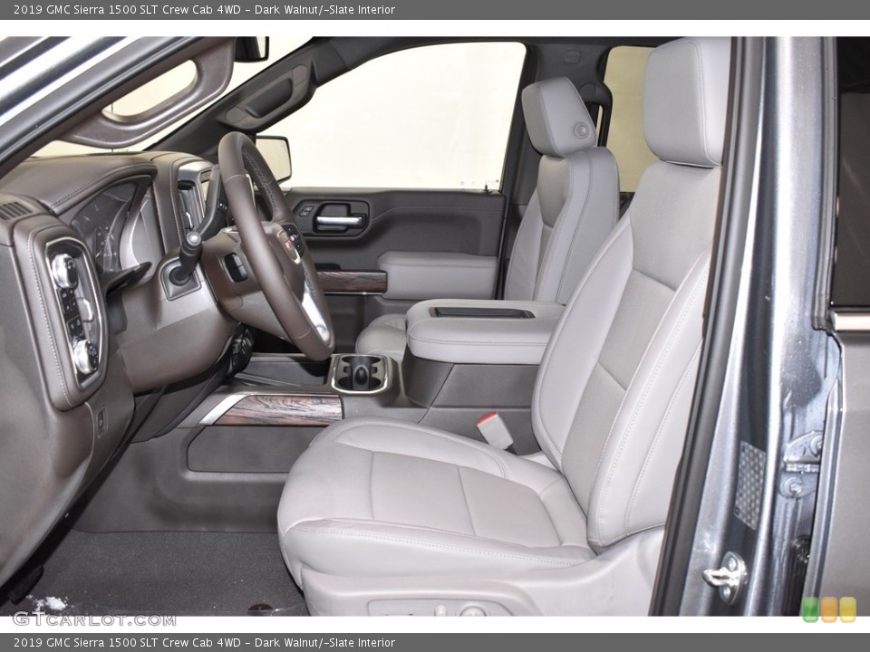 Dark Walnut/­Slate Interior Front Seat for the 2019 GMC Sierra 1500 SLT Crew Cab 4WD #132104076