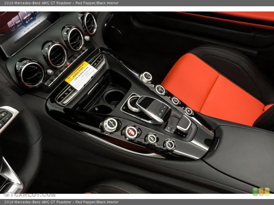 Red Pepper/Black Interior Controls for the 2019 Mercedes-Benz AMG GT Roadster #132105075