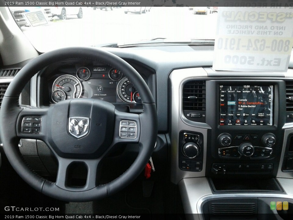 Black/Diesel Gray Interior Controls for the 2019 Ram 1500 Classic Big Horn Quad Cab 4x4 #132110911