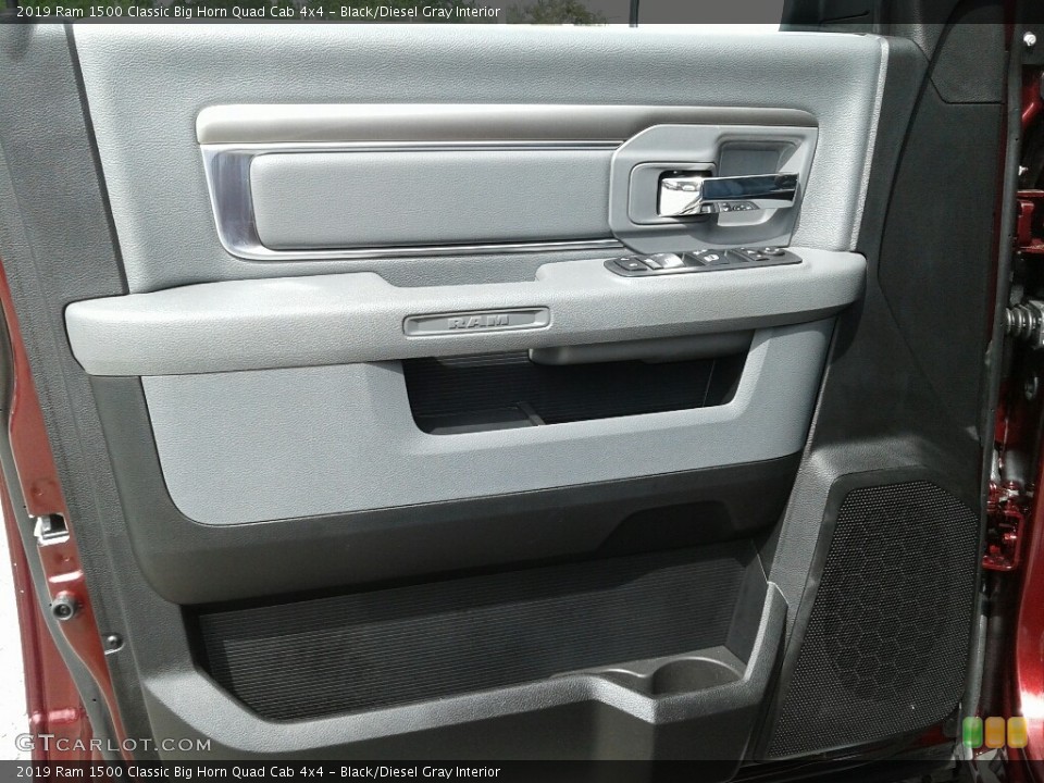 Black/Diesel Gray Interior Door Panel for the 2019 Ram 1500 Classic Big Horn Quad Cab 4x4 #132111019