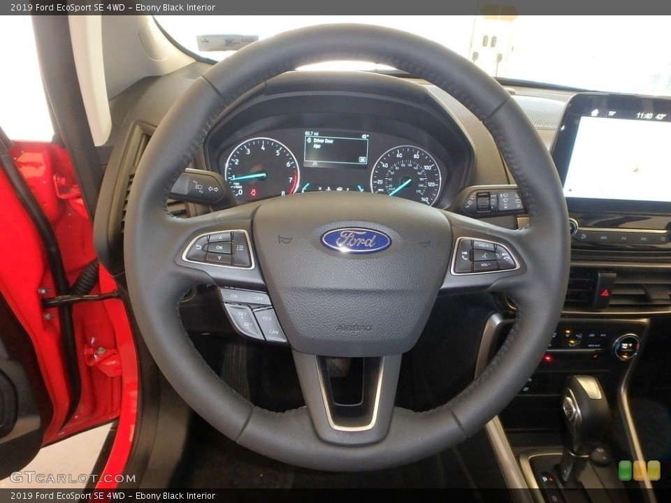 Ebony Black Interior Steering Wheel for the 2019 Ford EcoSport SE 4WD #132127099