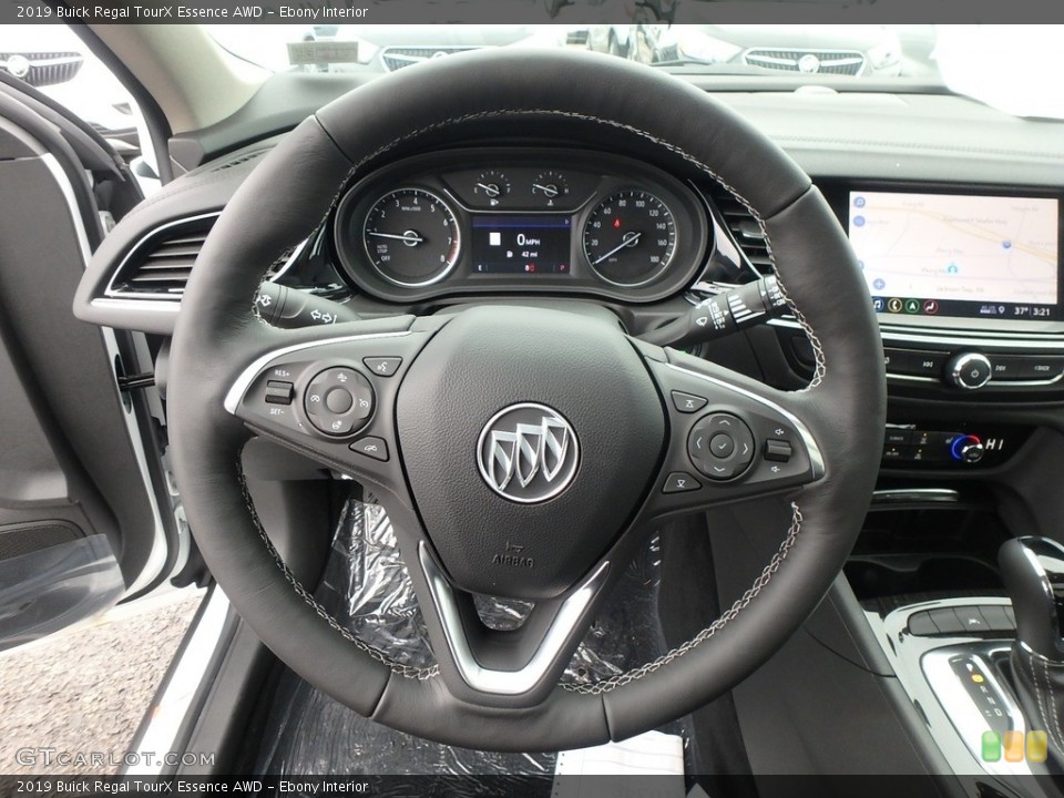 Ebony Interior Steering Wheel for the 2019 Buick Regal TourX Essence AWD #132171567
