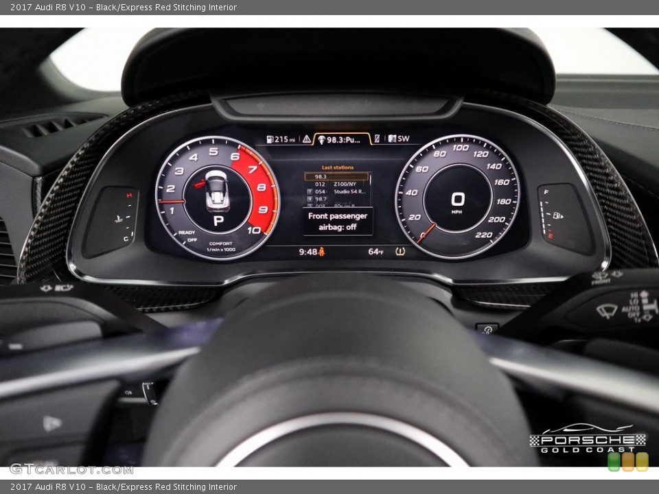 Black/Express Red Stitching Interior Gauges for the 2017 Audi R8 V10 #132219021